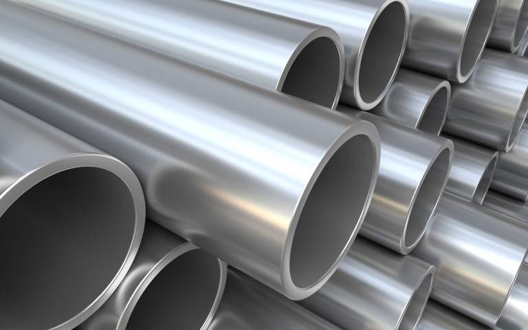 A lot of steel pipes, metal pipes, aluminium pipes.3d illustration